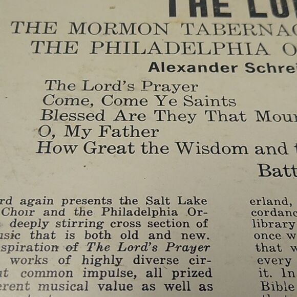 Columbia Masterworks Vinyl Record The Lords Prayer - Picture 4 of 11